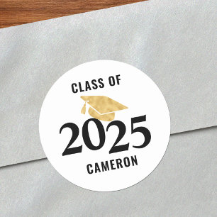 Sticker Rond Classe de 2025 Graduation Personnalisée