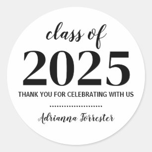 Sticker Rond Classe De 2025 Merci audacieux