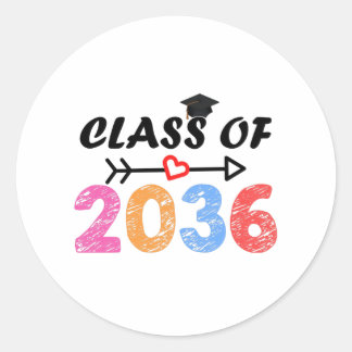 Sticker Rond Classe de 2036 retour à l'école de fin d'études pr