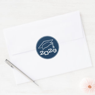 Sticker Rond Classe de casquette Année Marine Bleue