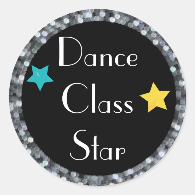 Sticker Rond Classe de danse Etoile avec étoiles (Devant)