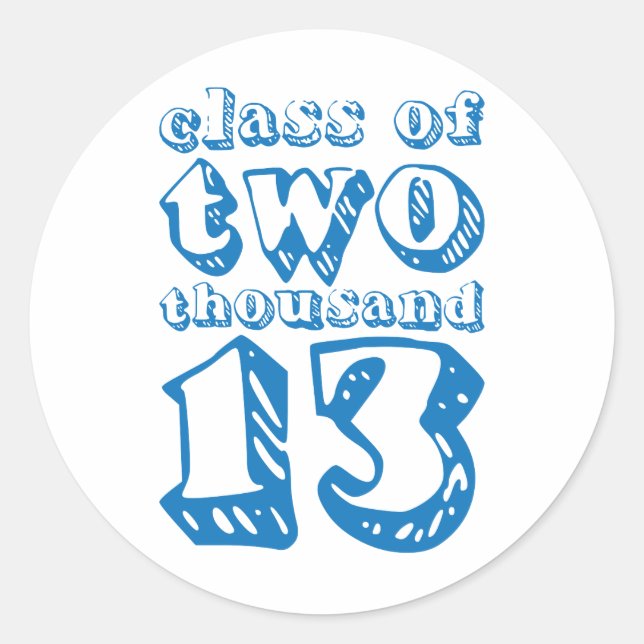 Sticker Rond Classe de deux mille 13 - Bleu (Devant)