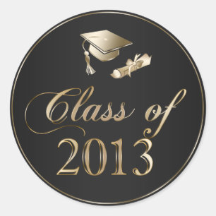 Sticker Rond Classe de Diplôme et Diplôme de Diplôme de 2013