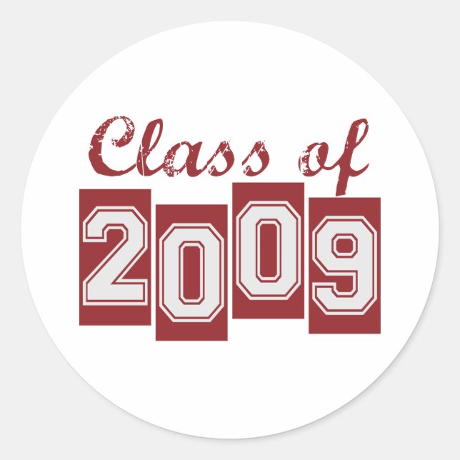 Sticker Rond Classe de diplômés de 2009 (Devant)