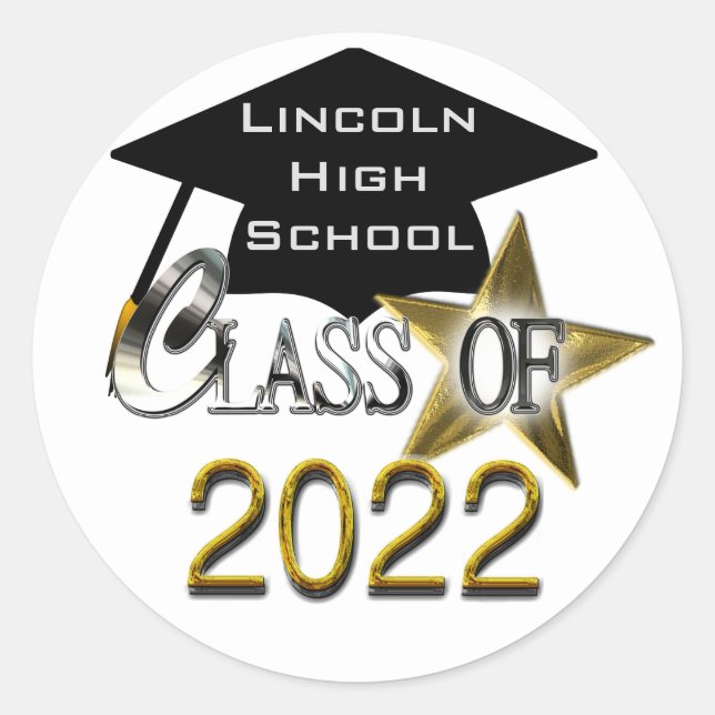 Sticker Rond Classe De Phoques De Graduation Personnalisés 2022 (Devant)
