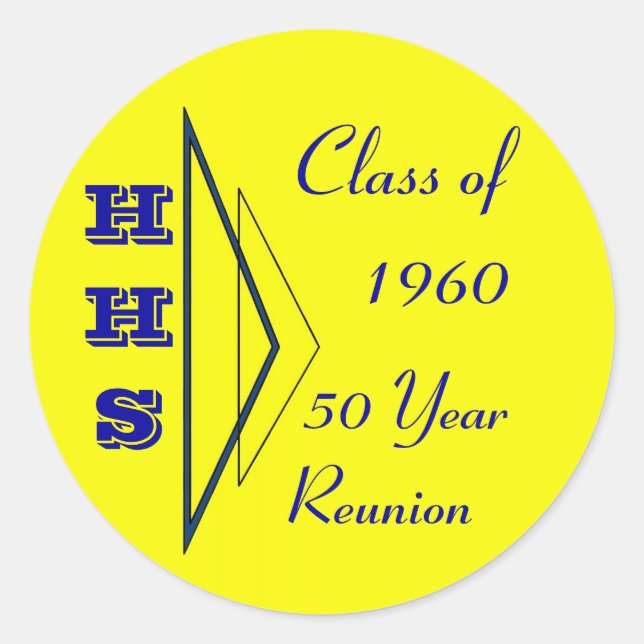 Sticker Rond classe de réunion de 1960 (Devant)