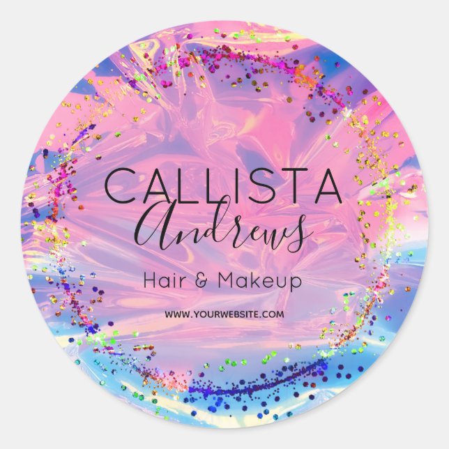 Sticker Rond Classe de Salon Confetti de Parties scintillant Ho (Devant)