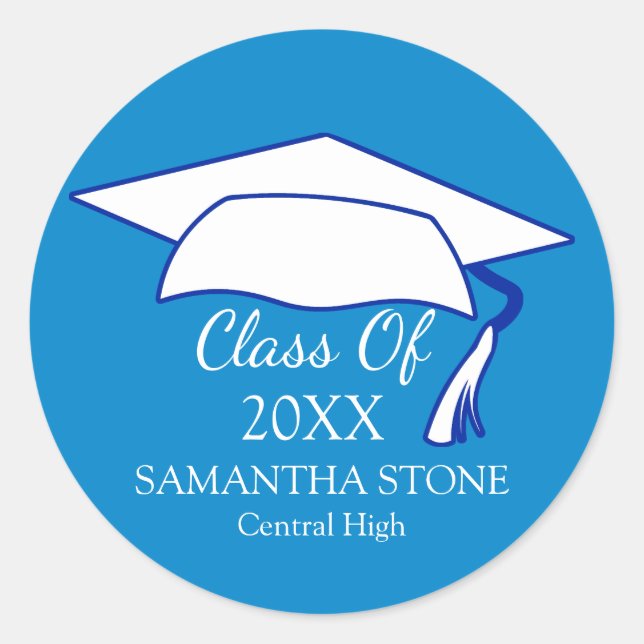 Sticker Rond Classe de sceau de l'enveloppe de graduation perso (Devant)