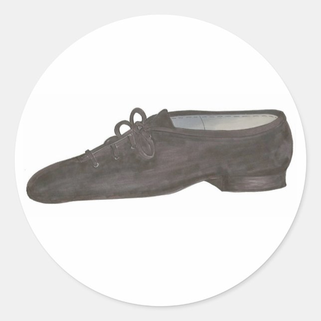 Sticker Rond Classe d'enseignant de danse de chaussures en cuir (Devant)
