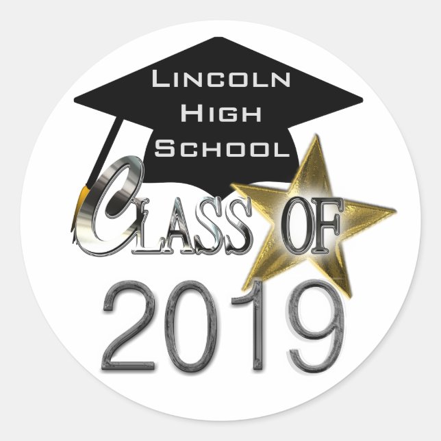 Sticker Rond Classe Des Phoques De Graduation 2019 (Devant)