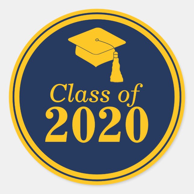 Sticker Rond Classe d'or 2024 Marine (Devant)