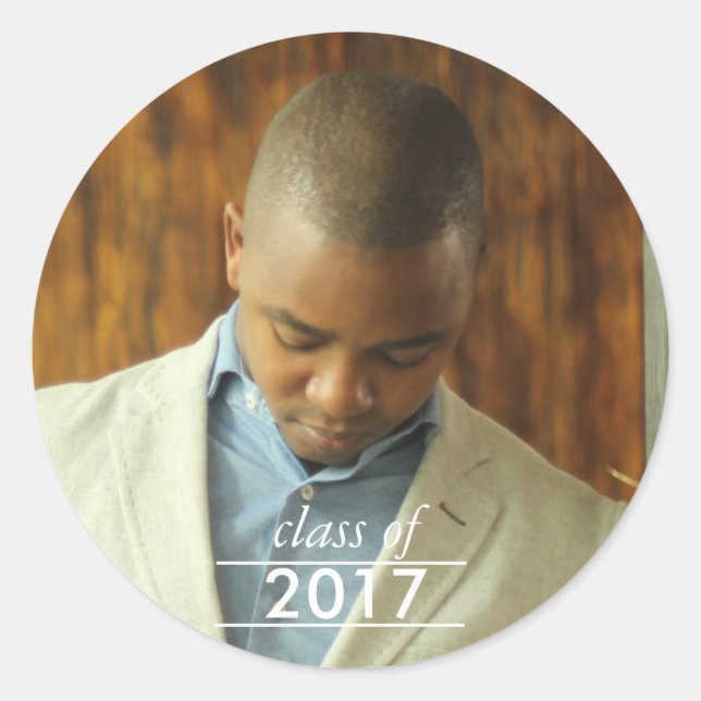Sticker Rond Classe du sceau d'enveloppe de 2017 (Devant)