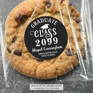 Sticker Rond Classe Élégante Diplômés Modernes Couleur Personna