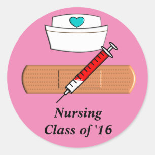 Sticker Rond Classe étudiante en soins infirmiers de 2016 Stick