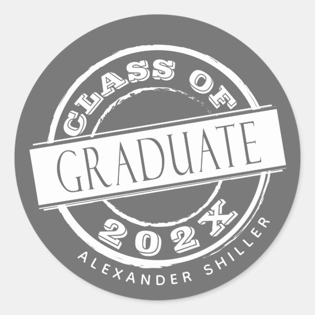 Sticker Rond Classe Grey personnalisée (Devant)