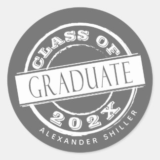 Sticker Rond Classe Grey personnalisée