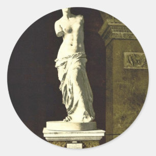 Sticker Rond Classe Louvre, Vénus de Milo, Paris, France