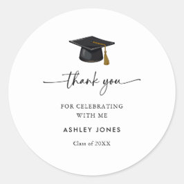 Sticker Rond Classe moderne de 2025 Merci Favor Graduation