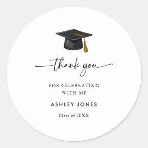 Sticker Rond Classe moderne de 2025 Merci Favor Graduation