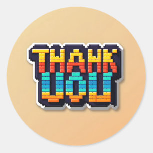 Sticker Rond Classe Pixel art Merci