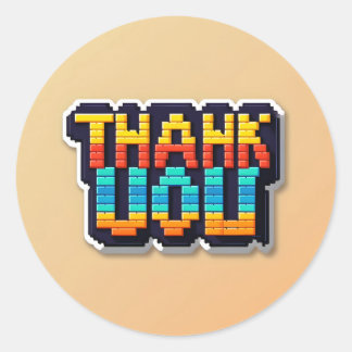 Sticker Rond Classe Pixel art Merci