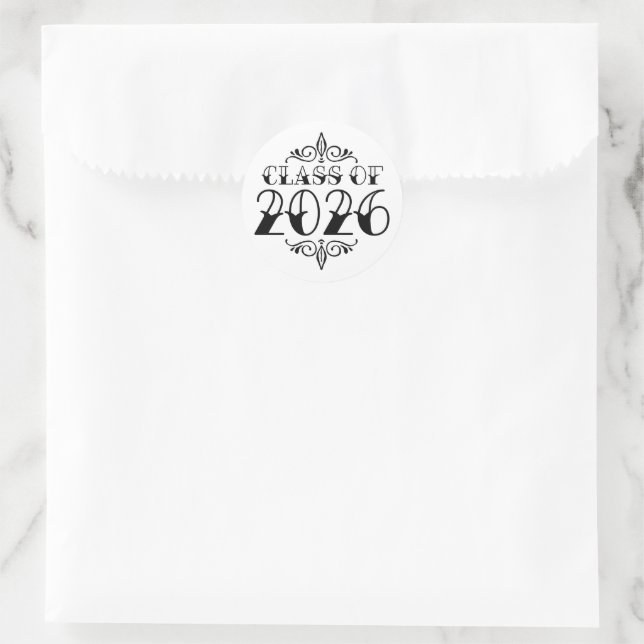 Sticker Rond Classe Tat de 2026 Graduation (Sac)