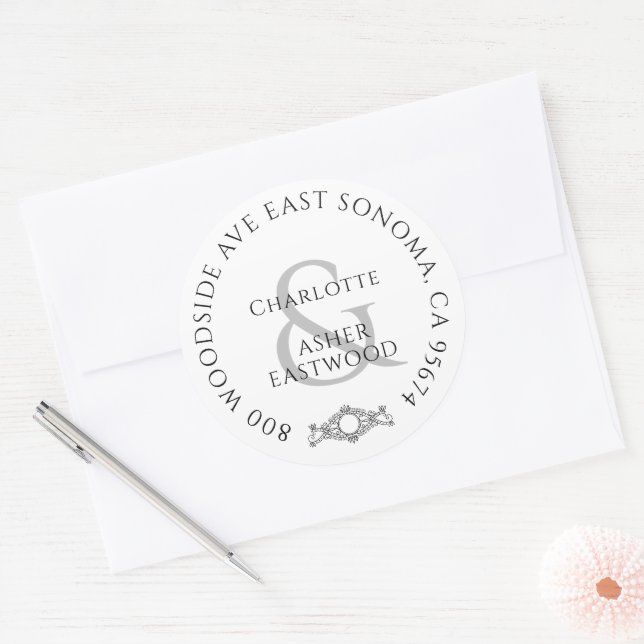 Sticker Rond Classes d'adresse de retour des couples nouvelleme (Enveloppe)