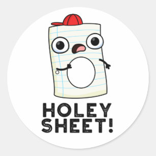 Sticker Rond Classeur de papier drôle de feuille Holey