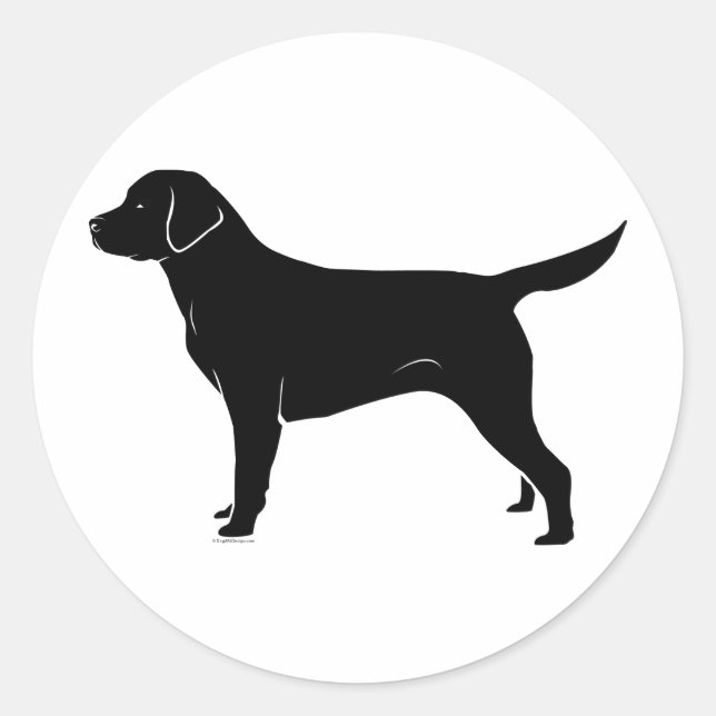 Sticker Rond Classic Black Labrador Retriever (Devant)
