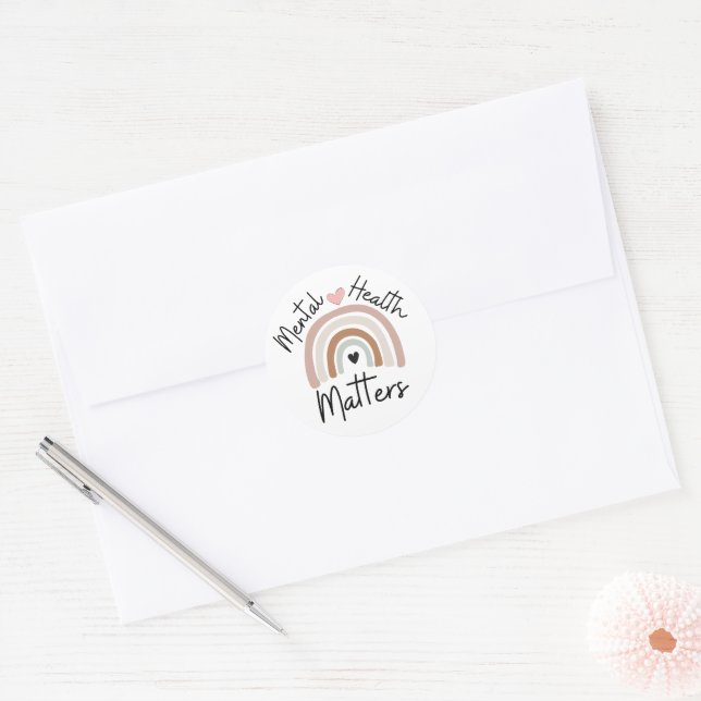 Sticker rond Classic de Mental Health Matters (Enveloppe)