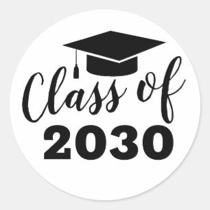 Sticker Rond Classic Graduation Classe de l'année Fête Favorise