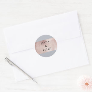 Sticker Rond Classic Matt Rose Gold Feuille Mariage