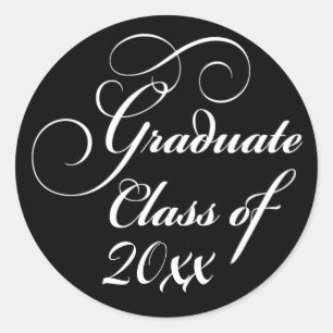 Sticker Rond Classic Noir et Blanc Classe de Grad