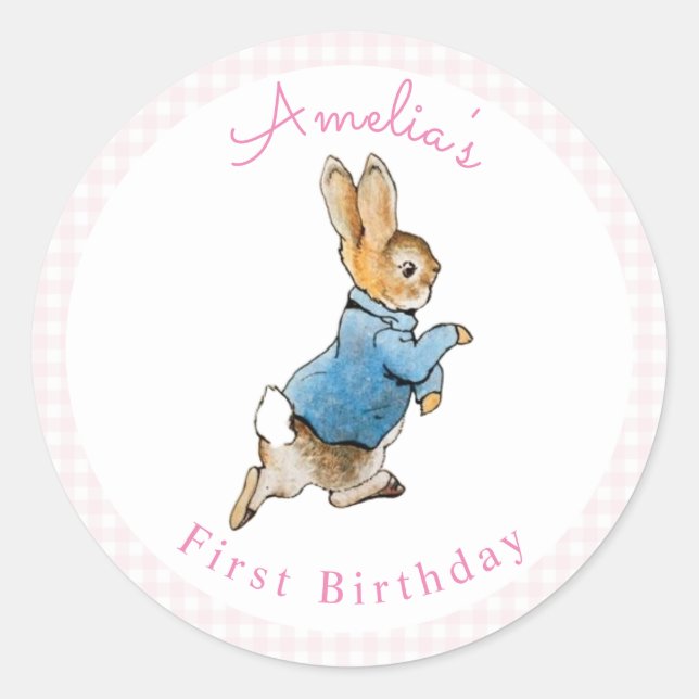 Sticker Rond Classic Peter Rabbit Beatrix Potter Anniversaire (Devant)