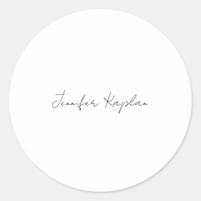 Sticker Rond Classical Black & White Minimalist Professional (Devant)