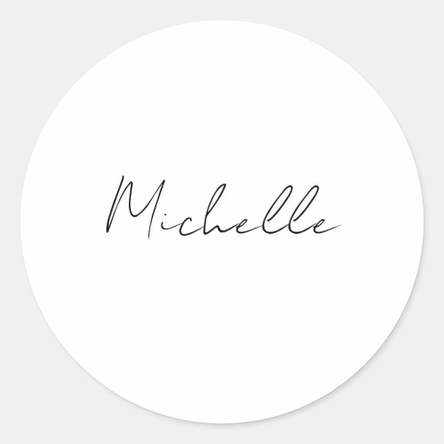 Sticker Rond Classieux Script élégant Ajoutez votre nom (Devant)