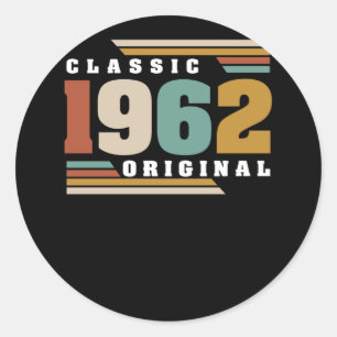 Sticker Rond Classique 1962 Original 60e anniversaire 60 ans