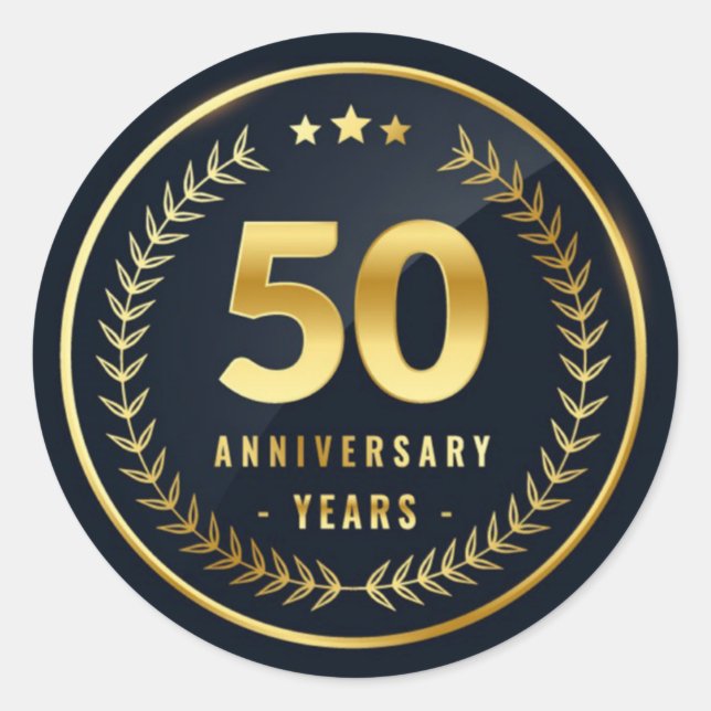 Sticker rond classique 50 ans (Devant)