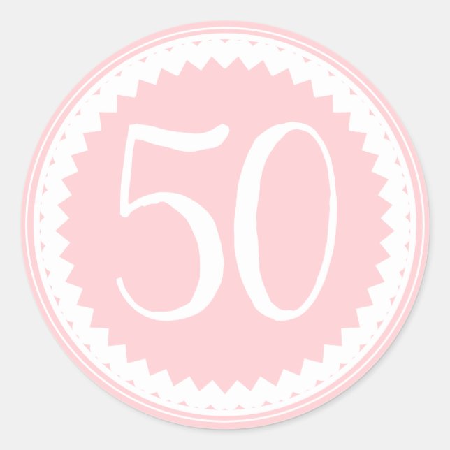 Sticker rond classique 50e fête d'anniversaire (Devant)