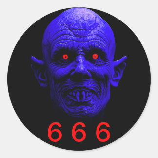 Sticker rond classique, 6 6 6