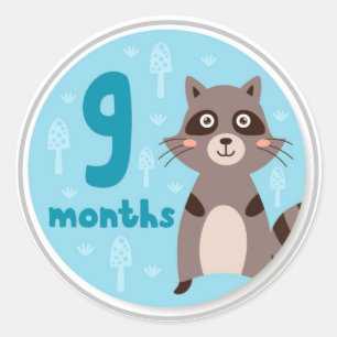 Sticker rond classique 9 mois pour bébé Milestone