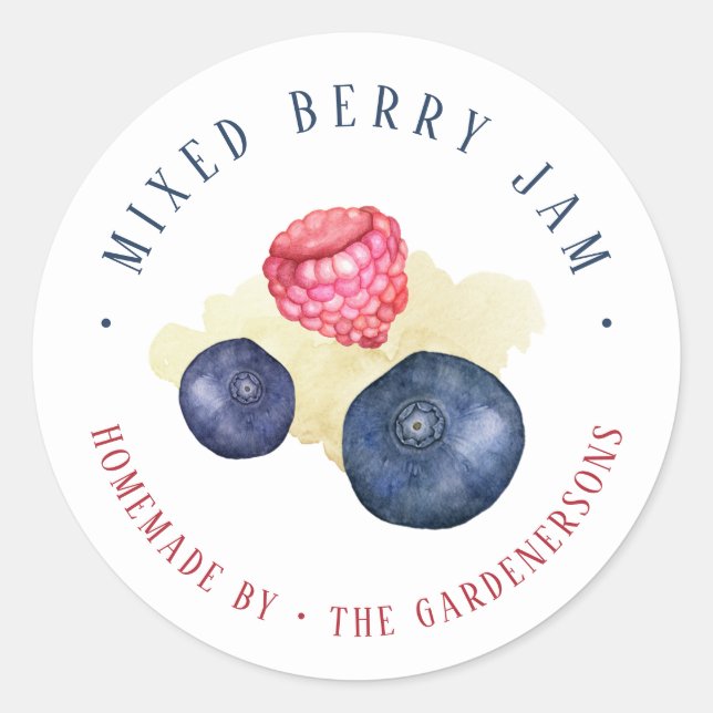 Sticker rond classique à la confiture de Berry mix (Devant)