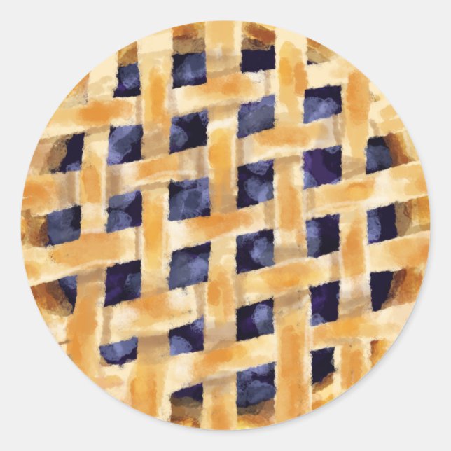 Sticker rond classique à tarte aux bleuets maison (Devant)