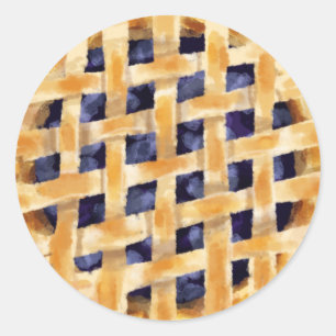 Sticker rond classique à tarte aux bleuets maison