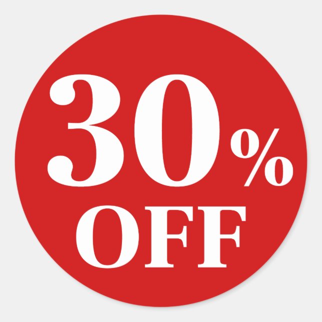 Sticker rond classique Arrière - plan rouge 30 % m (Devant)