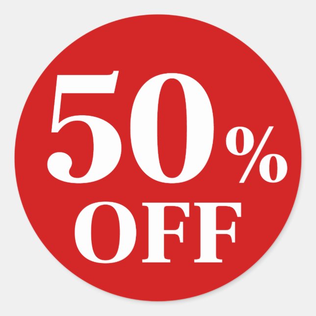 Sticker rond classique Arrière - plan rouge 50 % m (Devant)