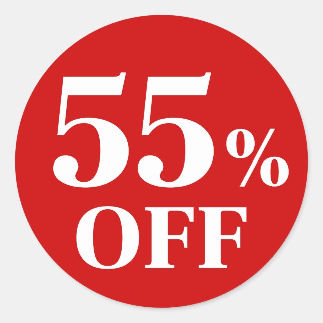 Sticker rond classique Arrière - plan rouge 55 % m (Devant)