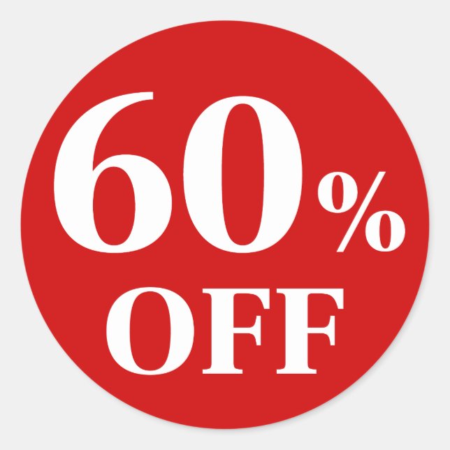 Sticker rond classique Arrière - plan rouge 60 % m (Devant)