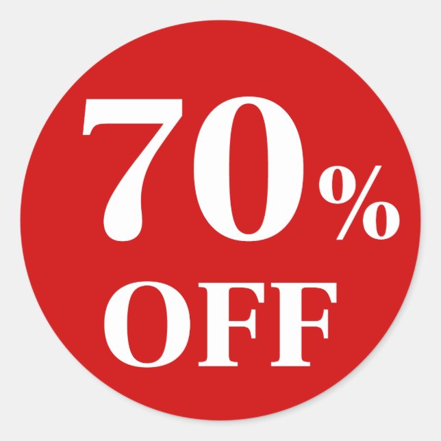 Sticker rond classique Arrière - plan rouge 70 % m (Devant)