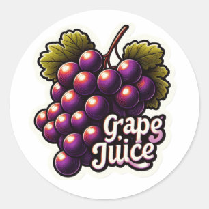 Sticker rond classique au jus de raisin foncé